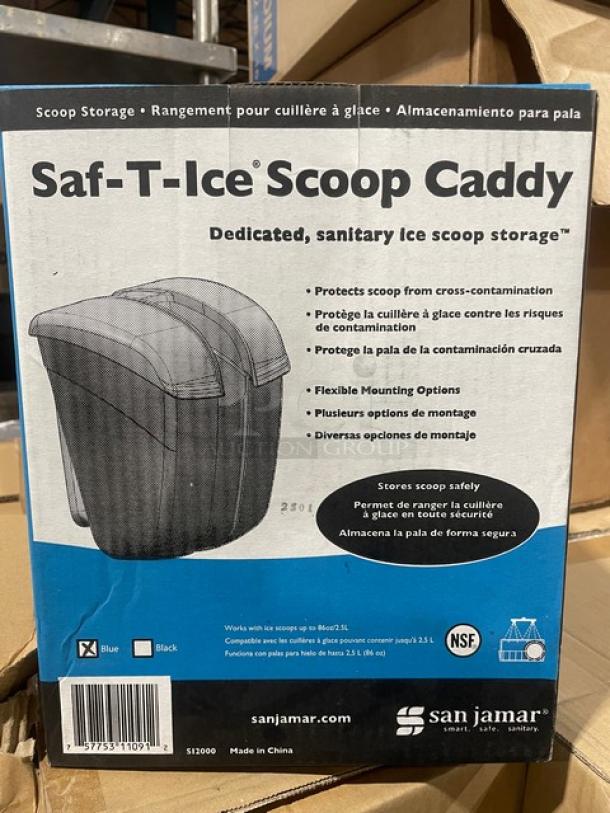 BRAND NEW! San Jamar Commercial Blue Sanitary Saf-T-Ice Scoop Storage Container/Caddy! Model: S12000! - Image 2 of 5