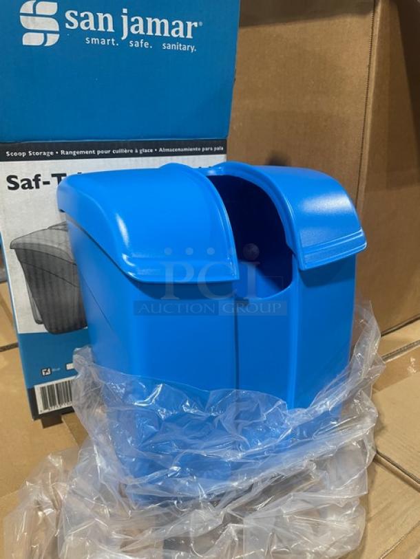 BRAND NEW! San Jamar Commercial Blue Sanitary Saf-T-Ice Scoop Storage Container/Caddy! Model: S12000! - Image 4 of 5