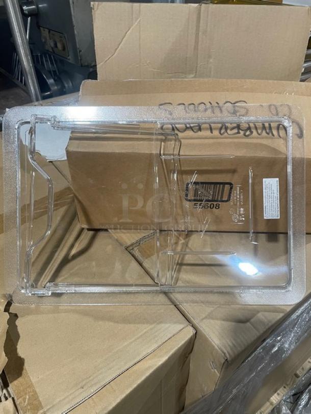 BRAND NEW! Cambro Camwear Series Commercial Clear Polycarbonate 18"x12" Food Storage Container Sliding Lid/Covers! 4 Per Case! Model: 1218SCCW135! ALL ONE MONEY! - Image 2 of 6