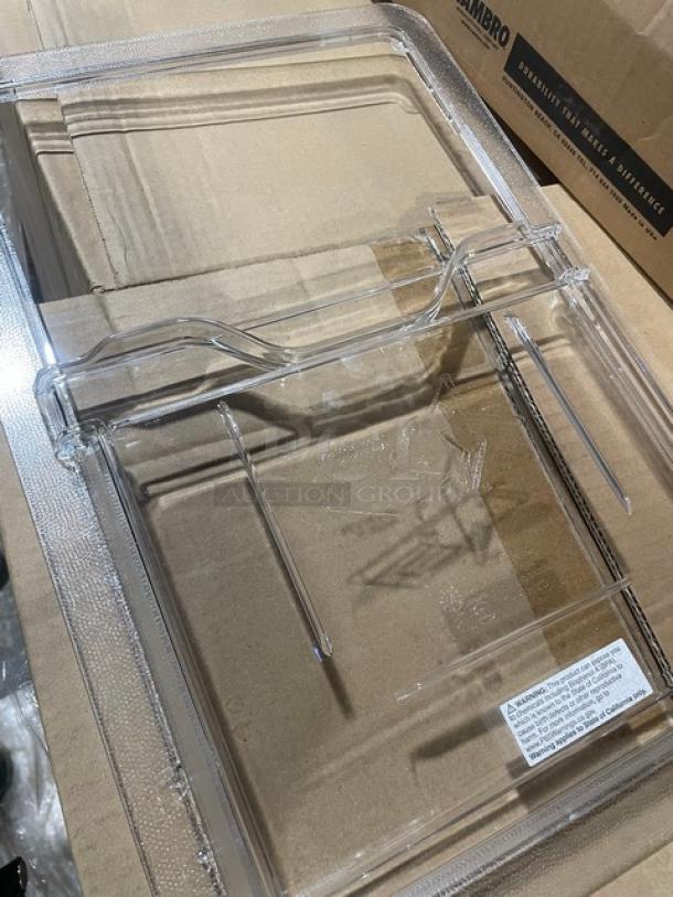 BRAND NEW! Cambro Camwear Series Commercial Clear Polycarbonate 18"x12" Food Storage Container Sliding Lid/Covers! 4 Per Case! Model: 1218SCCW135! ALL ONE MONEY! - Image 3 of 6