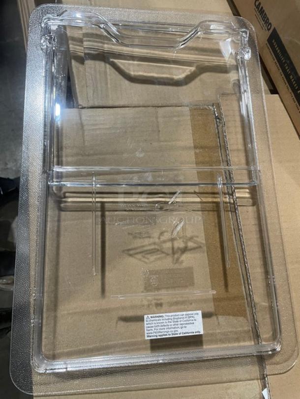 BRAND NEW! Cambro Camwear Series Commercial Clear Polycarbonate 18"x12" Food Storage Container Sliding Lid/Covers! 4 Per Case! Model: 1218SCCW135! ALL ONE MONEY! - Image 4 of 6