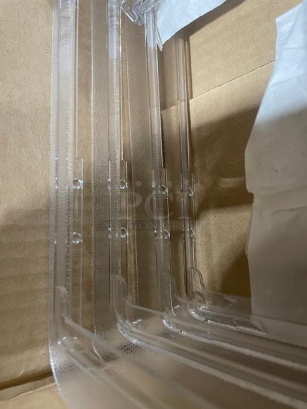 BRAND NEW! Cambro Camwear Series Commercial Clear Polycarbonate 18"x12" Food Storage Container Sliding Lid/Covers! 4 Per Case! Model: 1218SCCW135! ALL ONE MONEY! - Image 5 of 6
