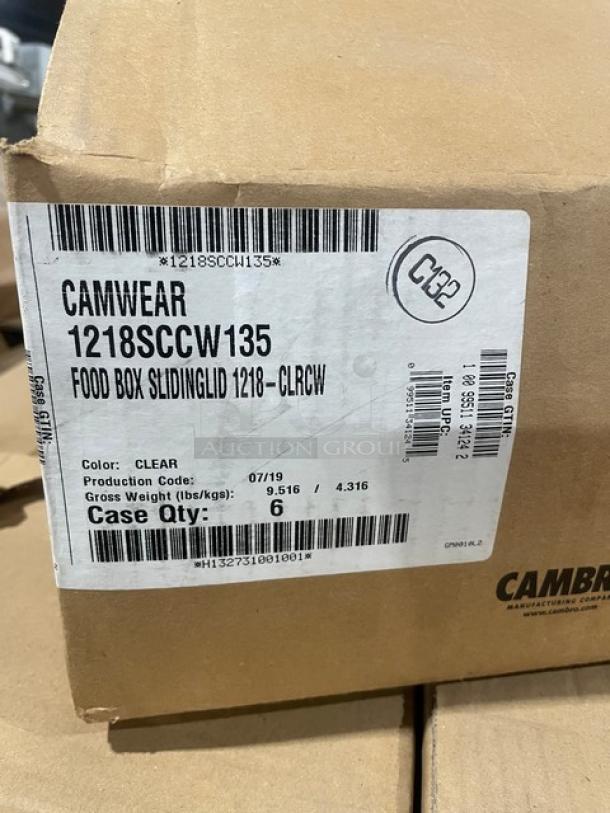 BRAND NEW! Cambro Camwear Series Commercial Clear Polycarbonate 18"x12" Food Storage Container Sliding Lid/Covers! 4 Per Case! Model: 1218SCCW135! ALL ONE MONEY! - Image 6 of 6