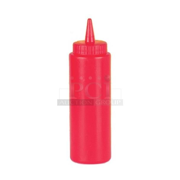 BRAND NEW! Johnson Rose Commercial Red High Density Polyethylene 12 Oz. Ketchup/Condiment Squeeze Bottles! With Twist On Lids! Model: 6942! 7X Your Bid! - Image 1 of 4