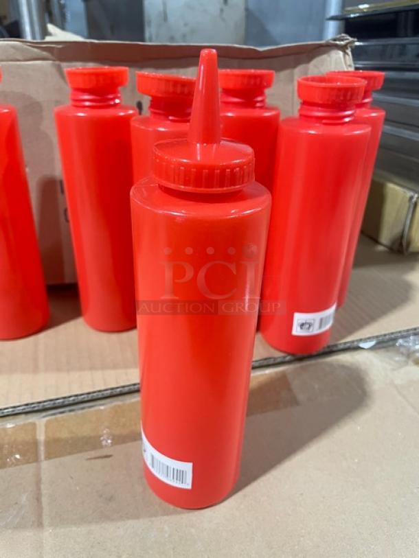 BRAND NEW! Johnson Rose Commercial Red High Density Polyethylene 12 Oz. Ketchup/Condiment Squeeze Bottles! With Twist On Lids! Model: 6942! 7X Your Bid! - Image 3 of 4