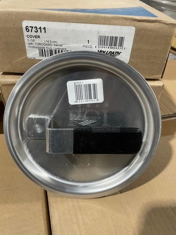 BRAND NEW! Vollrath Wear-Ever Series Commercial Aluminum 5-7/8" Round Flat Pot/Pan Cover! With Black Torogard Handle! Model: 67311! 4X Your Bid! - Image 2 of 4