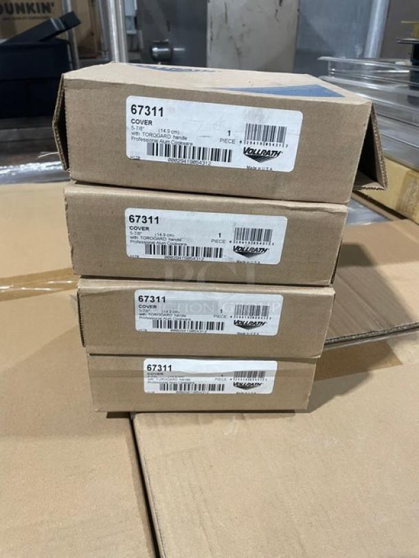 BRAND NEW! Vollrath Wear-Ever Series Commercial Aluminum 5-7/8" Round Flat Pot/Pan Cover! With Black Torogard Handle! Model: 67311! 4X Your Bid! - Image 3 of 4