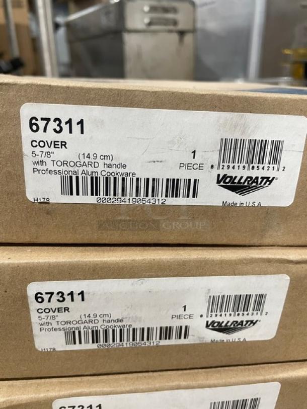 BRAND NEW! Vollrath Wear-Ever Series Commercial Aluminum 5-7/8" Round Flat Pot/Pan Cover! With Black Torogard Handle! Model: 67311! 4X Your Bid! - Image 4 of 4