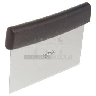 BRAND NEW! Winco Commercial Stainless Steel Handheld Dough Scraper! With Black Grip Handle! Model: DSC-2! 4X Your Bid!