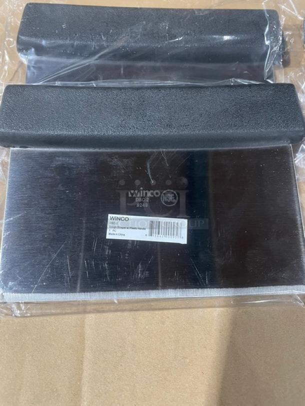 BRAND NEW! Winco Commercial Stainless Steel Handheld Dough Scraper! With Black Grip Handle! Model: DSC-2! 4X Your Bid! - Image 3 of 3