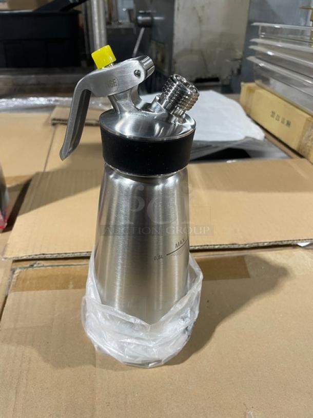BRAND NEW! iSi Cream-Profi-Whip Series Commercial Stainless Steel Professional 1 Pint Handheld Whipped Cream Dispenser! With Tulip & Straight Tip Attachments! Model: 163001! 2X Your Bid! - Image 2 of 7