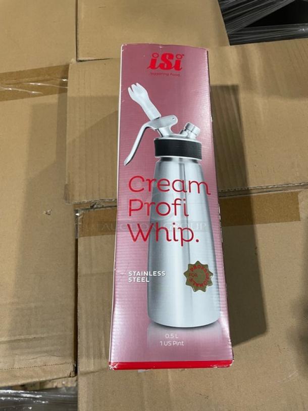 BRAND NEW! iSi Cream-Profi-Whip Series Commercial Stainless Steel Professional 1 Pint Handheld Whipped Cream Dispenser! With Tulip & Straight Tip Attachments! Model: 163001! 2X Your Bid! - Image 4 of 7