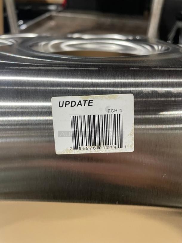 BRAND NEW! Update International Commercial Stainless Steel Countertop 4-Hole Flatware Cylinder Holder! With Rolled Edges! Model: FCH-4! - Image 5 of 5