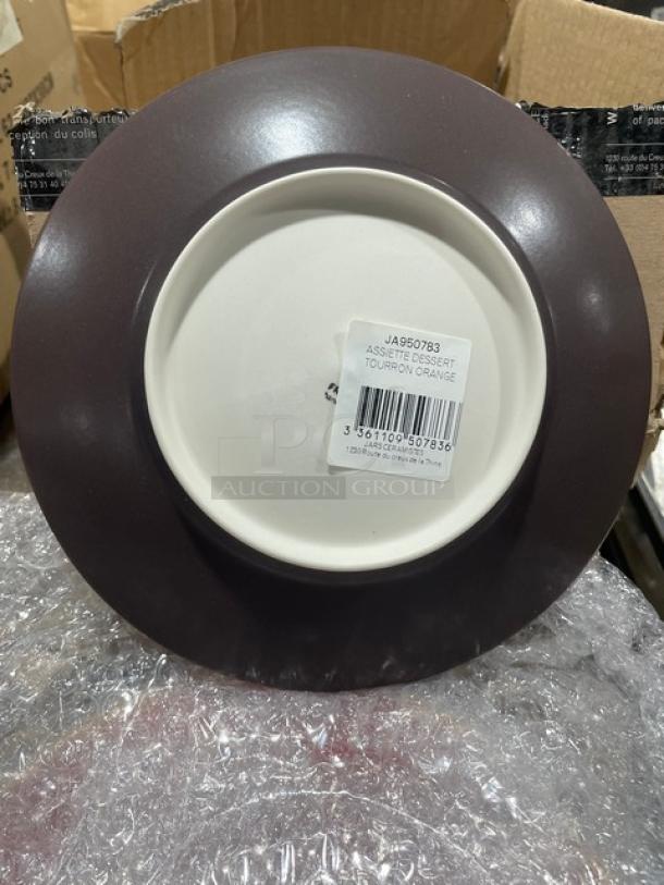 BRAND NEW! Jars Ceramics Tourron Collection Commercial Orange Dessert Plates! 4/Case! Model: JA950783! ALL ONE MONEY! - Image 4 of 6