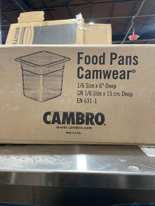 BRAND NEW! Cambro Camwear Series Commercial Clear Polycarbonate 1/6 Size 6" Deep Food Pans! 6 Per Case! Model: 66CWTRI135! ALL ONE MONEY! - Image 2 of 4