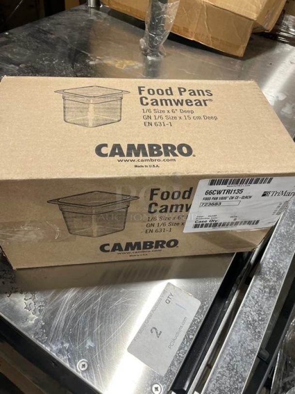 BRAND NEW! Cambro Camwear Series Commercial Clear Polycarbonate 1/6 Size 6" Deep Food Pans! 6 Per Case! Model: 66CWTRI135! ALL ONE MONEY! - Image 3 of 4