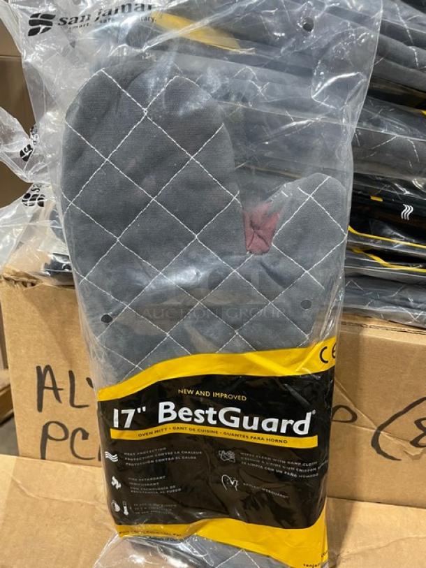 BRAND NEW! San Jamar Bestguard Series Commercial 17" Fire Retardant Oven Mitts! Model: 800FG17-BK! 5X Your Bid! - Image 2 of 5