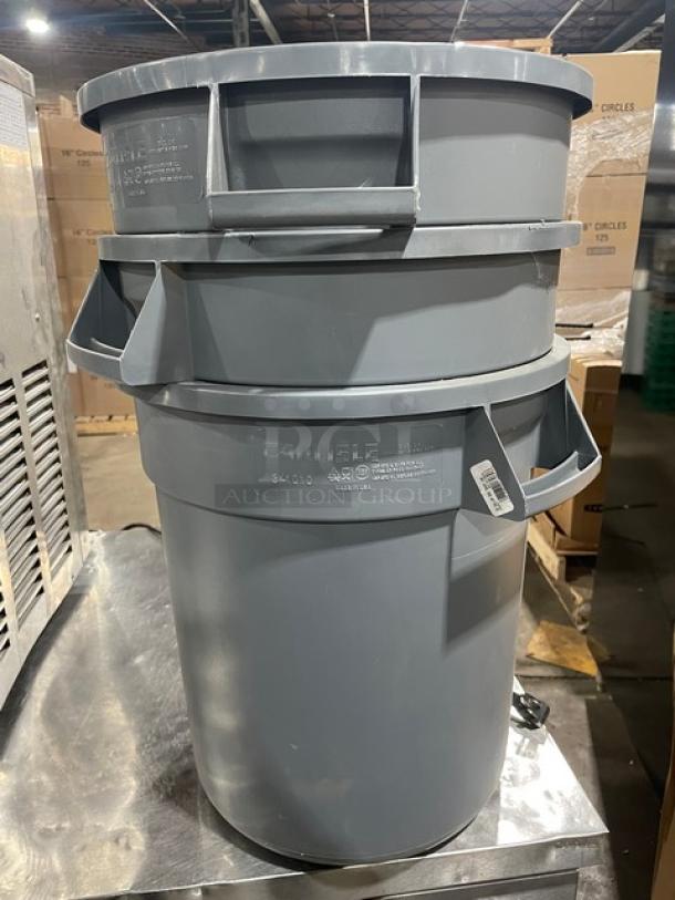 BRAND NEW! Carlisle Bronco Series Commercial Gray10 Gal. Round Trash/Waste Bin! With Handles! Model: 34101023! 3X Your Bid! - Image 4 of 4