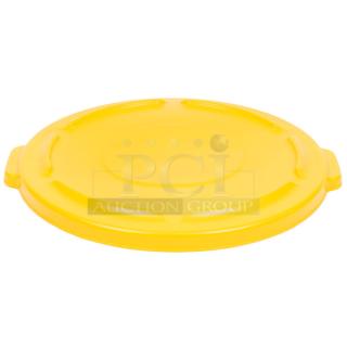 BRAND NEW! Rubbermaid BRUTE Series Commercial Yellow Round 32 Gal. Trash Lid/Cover! Model: FG263100YEL! 5X Your Bid!