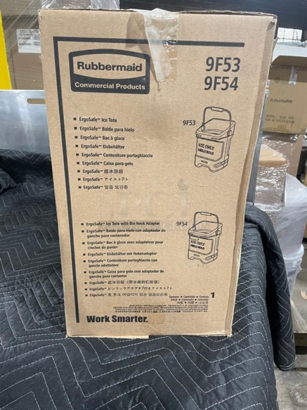 BRAND NEW! Rubbermaid Commercial Blue-Tint 5.5 Gal. Ice Tote! With Ergonomic Handle & Rear Bin Hook Adapter! Model: FG9F5400TBLUE! 2X Your Bid! - Image 2 of 5