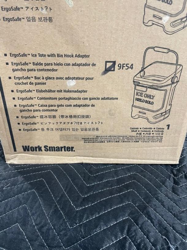BRAND NEW! Rubbermaid Commercial Blue-Tint 5.5 Gal. Ice Tote! With Ergonomic Handle & Rear Bin Hook Adapter! Model: FG9F5400TBLUE! 2X Your Bid! - Image 3 of 5