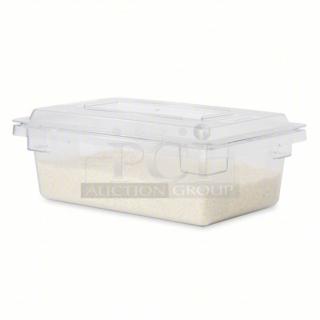 BRAND NEW! Rubbermaid Commercial Clear Polycarbonate 3.5 Gal. Rectangular Food Storage Container/Tote Box! Model: FG330900CLR! With Rubbermaid Commercial Clear Polycarbonate 18"x12" Rectangular Lid/Cover! Model: FG331000CLR! ALL ONE MONEY!