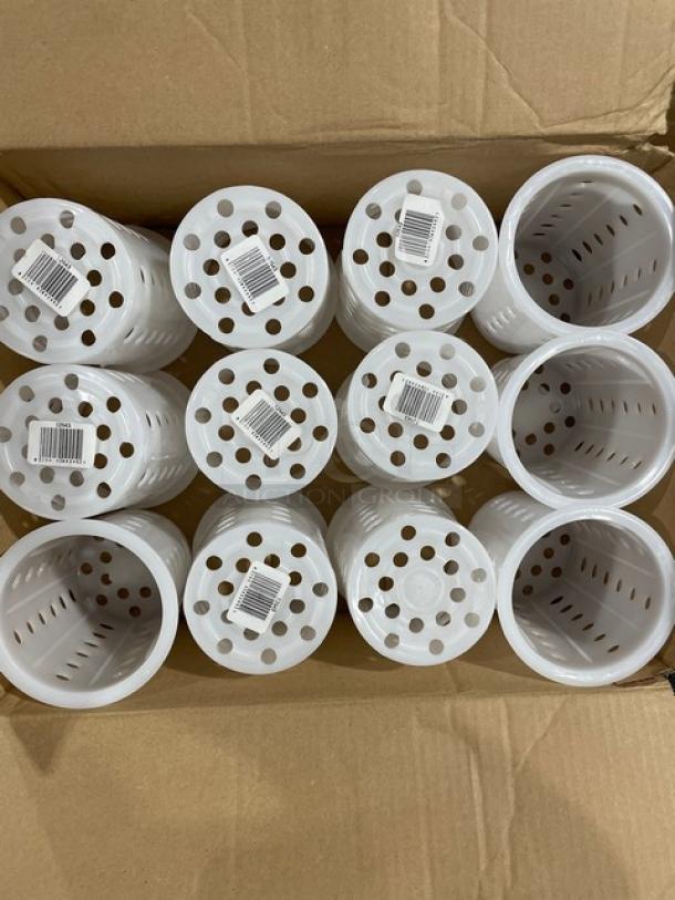 BRAND NEW! Vollrath Commercial White Heavy-Duty Round Perforated Flatware/Silverware Cylinders! Model: 52643! 12X Your Bid! - Image 2 of 6