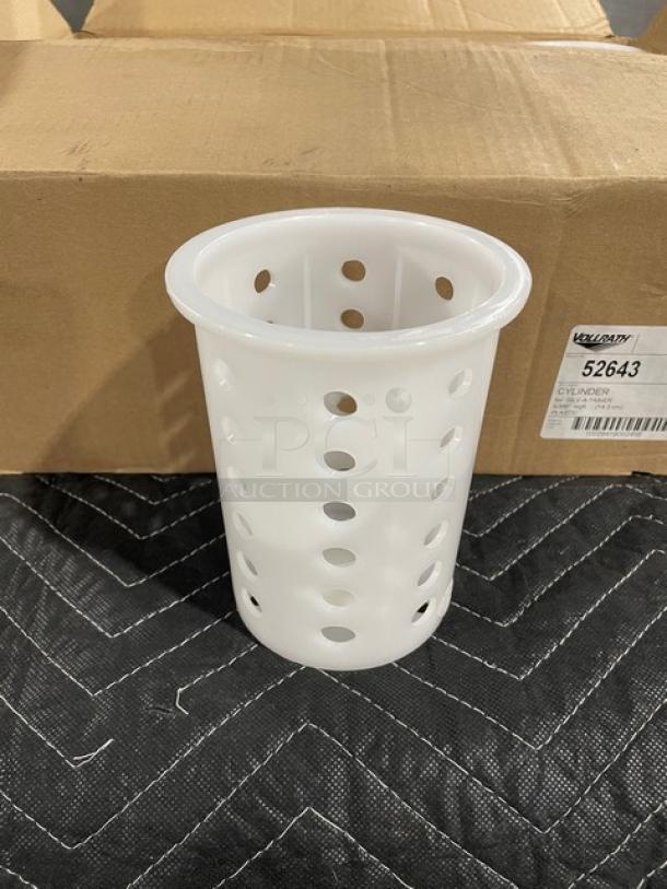 BRAND NEW! Vollrath Commercial White Heavy-Duty Round Perforated Flatware/Silverware Cylinders! Model: 52643! 12X Your Bid! - Image 3 of 6