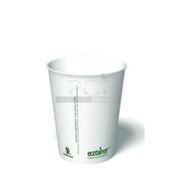 BRAND NEW! Graphic Packaging Ecotainer Series Commercial White 10 Oz. Paper Hot Cups! 1,000/Case! Model: SMME-10! - Image 1 of 4