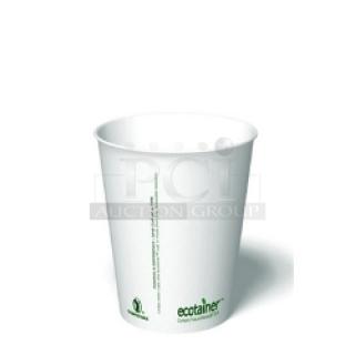 BRAND NEW! Graphic Packaging Ecotainer Series Commercial White 10 Oz. Paper Hot Cups! 1,000/Case! Model: SMME-10!