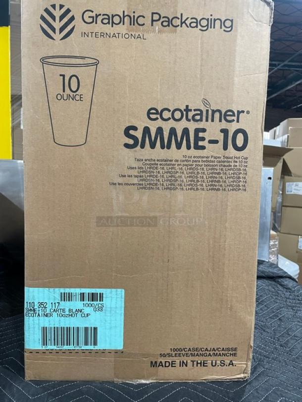 BRAND NEW! Graphic Packaging Ecotainer Series Commercial White 10 Oz. Paper Hot Cups! 1,000/Case! Model: SMME-10! - Image 4 of 4
