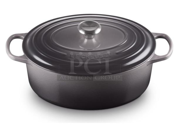 BRAND NEW! Le Creuset Stoneware Commercial Enameled Cast Iron 6.75 Qt. Oval Oyster Dutch Oven! With Handles & Stainless Steel Knobbed Lid! Model: 21178031444041! 2X Your Bid! - Image 1 of 1