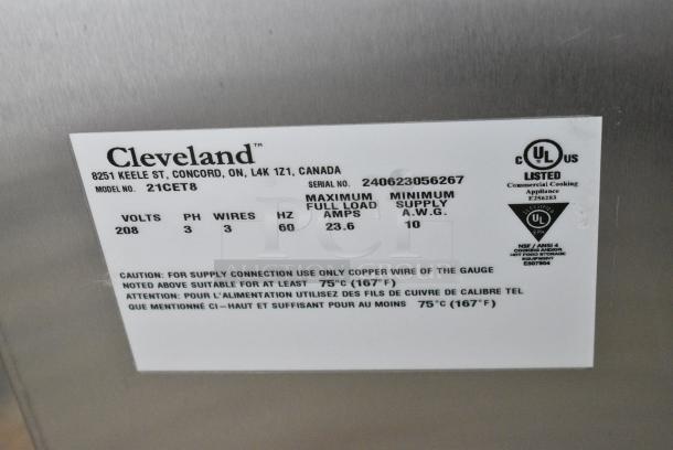 BRAND NEW SCRATCH AND DENT! 2024 Cleveland 21CET8 Stainless Steel Commercial Electric Powered SteamCraft Ultra 3 Pan Electric Countertop Steamer. 208 Volts, 3 Phase. - Image 6 of 6