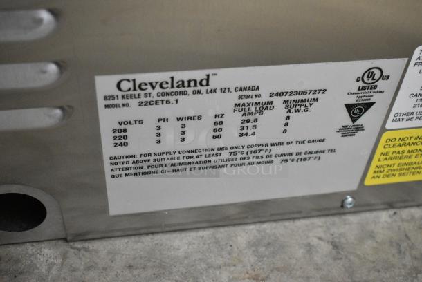 BRAND NEW SCRATCH AND DENT! 2024 Cleveland 22CET6.1 Stainless Steel Commercial Electric Powered . 208/220-240 Volts, 3 Phase. - Image 7 of 7