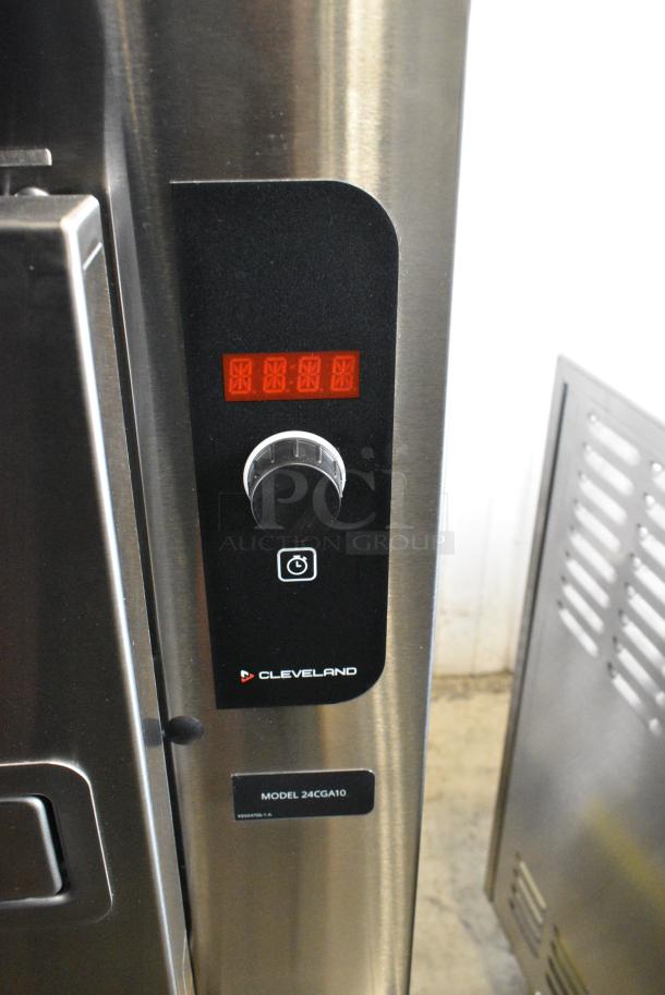 BRAND NEW SCRATCH AND DENT! 2024 Cleveland 24CGA10 Stainless Steel Commercial Natural Gas Powered SteamCraft Ultra Natural Gas 10 Pan Floor Steamer - 125,000 BTU - Image 6 of 12