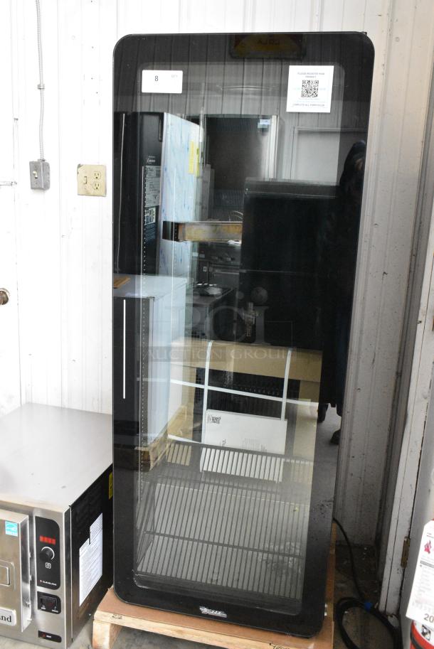 BRAND NEW SCRATCH AND DENT! 2024 True CVM-13-HC 24 7/8" Black Refrigerated Contemporary Glass Door Merchandiser with LED Lighting. 115 Volts, 1 Phase. Tested and Working! - Image 3 of 10