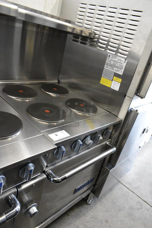 BRAND NEW SCRATCH AND DENT! Imperial Range IR-4-E Stainless Steel Commercial Pro Series 24" Space Saver Electric Range with 4 Round Plates and 20" Oven. 208 Volts, 3 Phase. - Image 2 of 10