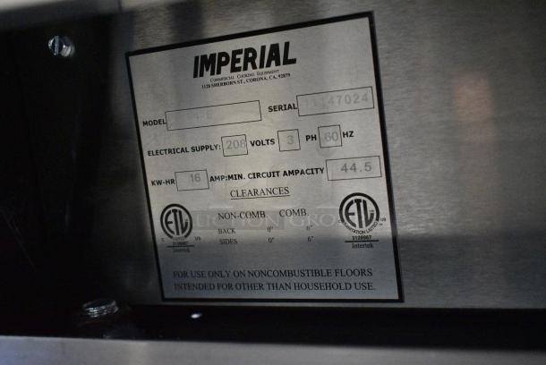 BRAND NEW SCRATCH AND DENT! Imperial Range IR-4-E Stainless Steel Commercial Pro Series 24" Space Saver Electric Range with 4 Round Plates and 20" Oven. 208 Volts, 3 Phase. - Image 9 of 10