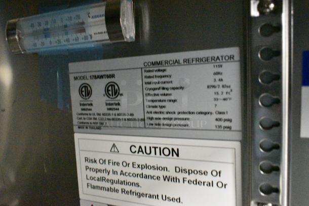 BRAND NEW SCRATCH AND DENT! Avantco 178AWT60R Stainless Steel Commercial 60" Worktop Refrigerator with 3 1/2" Backsplash on Commercial Casters. 115 Volts, 1 Phase. Tested and Working! - Image 8 of 9
