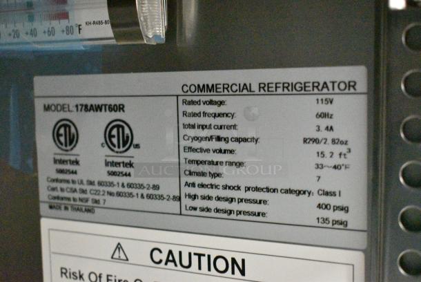 BRAND NEW SCRATCH AND DENT! Avantco 178AWT60R Stainless Steel Commercial 60" Worktop Refrigerator with 3 1/2" Backsplash on Commercial Casters. 115 Volts, 1 Phase. Tested and Working! - Image 9 of 9
