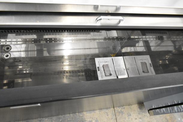 BRAND NEW SCRATCH AND DENT! 2024 Perlick BC60RT-3 Metal Commercial 60" Black Horizontal Flat Top Bottle Cooler w/ 2 Sliding Lids. 115 Volts, 1 Phase. Tested and Working! - Image 4 of 6