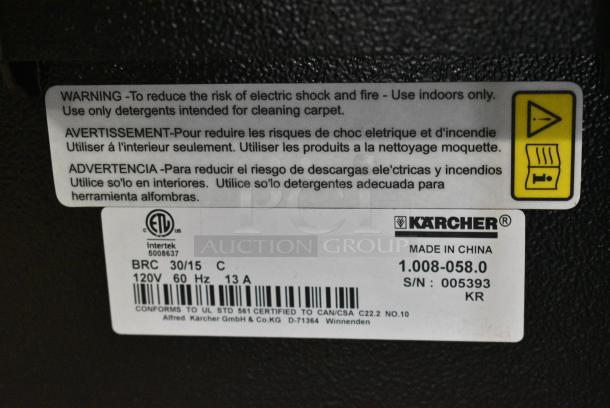 BRAND NEW SCRATCH AND DENT! Karcher BRC 30/15 C 1.008-058.0 12" Corded Walk Behind Carpet Extractor - 4.6 Gallon, 120 Volts, 1 Phase. Tested and Working! - Image 7 of 7