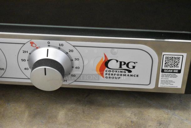 BRAND NEW SCRATCH AND DENT! Cooking Performance Group CPG COQ-T3-A Stainless Steel Commercial Electric Powered Thermostatic Countertop 3 Tray Quarter Size Convection Oven. 120 Volts, 1 Phase. Tested and Working! - Image 2 of 6