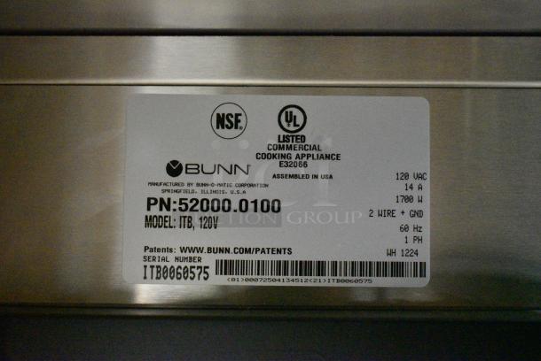 BRAND NEW SCRATCH AND DENT! 2024 Bunn 52000.0000 ITB Stainless Steel Commercial Infusion Single Tea Brewer with Display Group. 120 Volts, 1 Phase. - Image 8 of 8