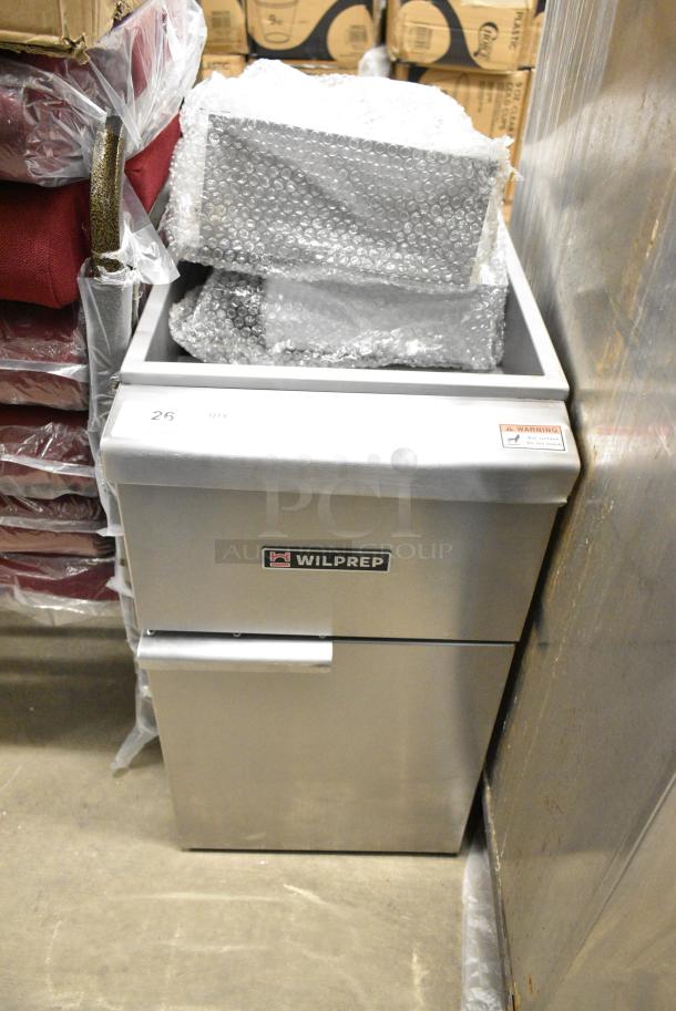 BRAND NEW SCRATCH AND DENT! Wilprep WP-F4-LP Stainless Steel Commercial Floor Style Propane Gas Powered Deep Fat Fryer w/ 2 Metal Fry Baskets. 120,000 BTU. - Image 2 of 16