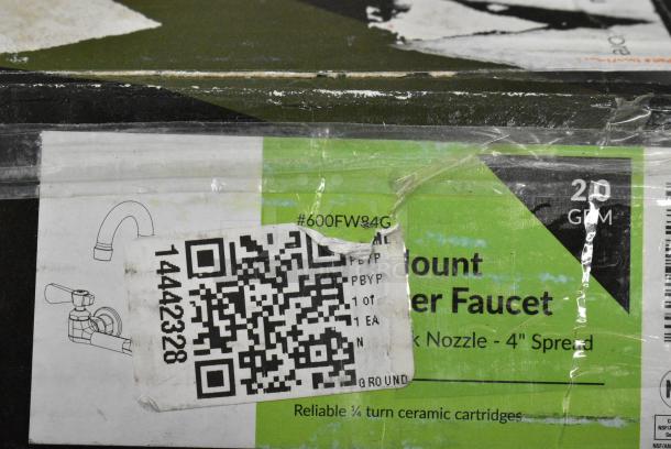 BRAND NEW SCRATCH AND DENT! 600FW84G Regency Wall Mount Faucet with 3 1/2" Swivel Gooseneck Spout and 8" Centers - Image 4 of 4