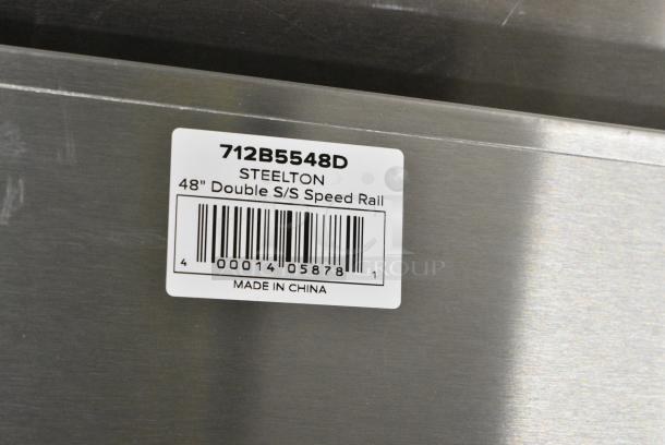 BRAND NEW SCRATCH AND DENT! Steelton 712B5548D Stainless Steel Double Tier Speed Rail - 48" - Image 5 of 5