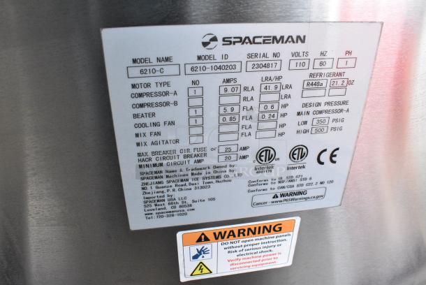 2023 Spaceman 6210-C Stainless Steel Commercial Countertop Air Cooled Single Flavor Soft Serve Ice Cream Machine. 110 Volts, 1 Phase. - Image 7 of 7