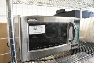 2022 Sharp R-21LVF Stainless Steel Commercial Countertop Microwave Oven. 120 Volts, 1 Phase.