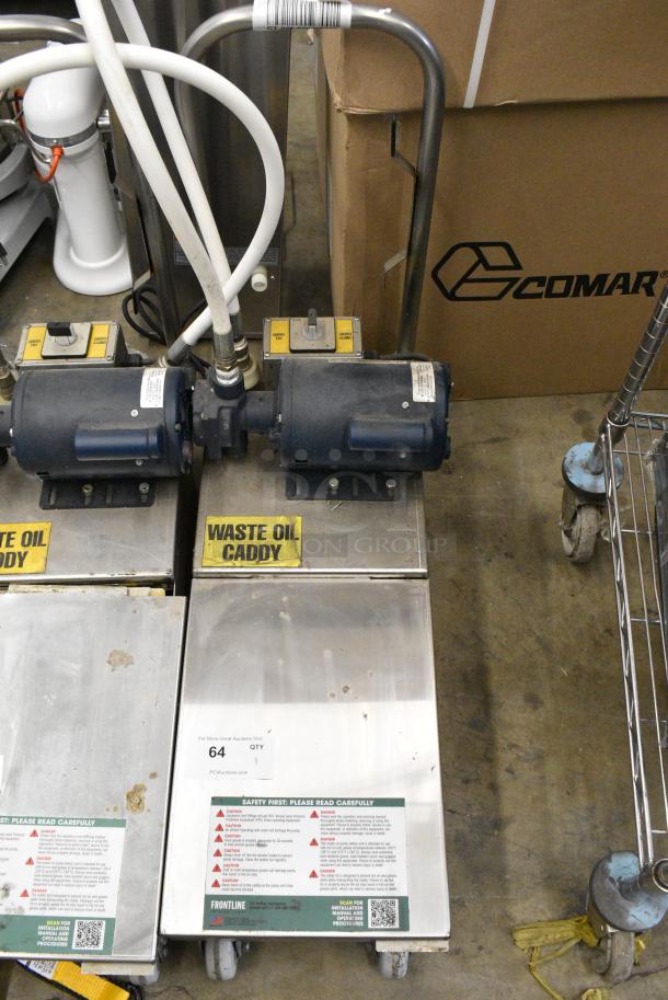 Frontline 10SS Stainless Steel Commercial Portable Waste Oil Caddy on Commercial Casters. - Image 1 of 9